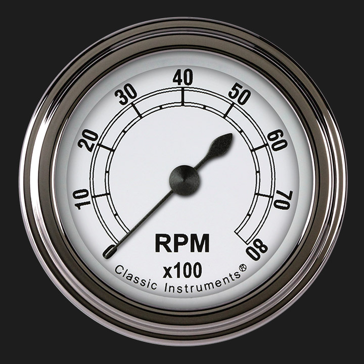 Picture of Classic White 2 1/8" Tachometer