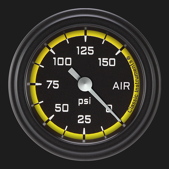 Picture of Autocross Yellow 2 1/8" Air Pressure Gauge