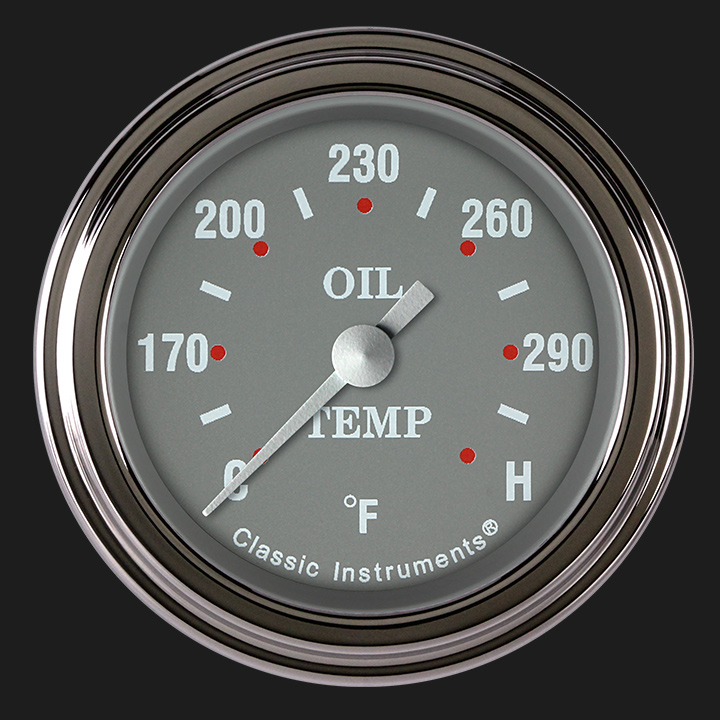 Picture of Silver Gray 2 1/8" Oil Temperature Gauge
