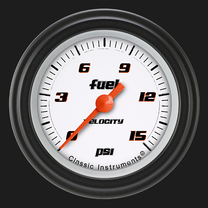 Picture of Velocity White 2 1/8" Fuel Pressure Gauge, 15 psi