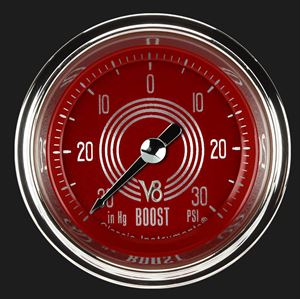 Picture of V8 Red Steelie 2 1/8" Boost/Vac Gauge