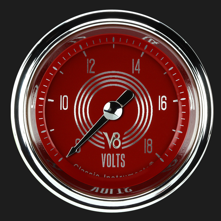 Picture of V8 Red Steelie 2 1/8" Voltage Gauge