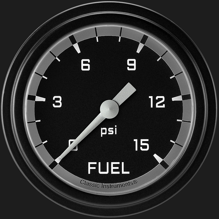 Picture of Autocross Gray 2 5/8" Fuel Pressure Gauge, 15 psi