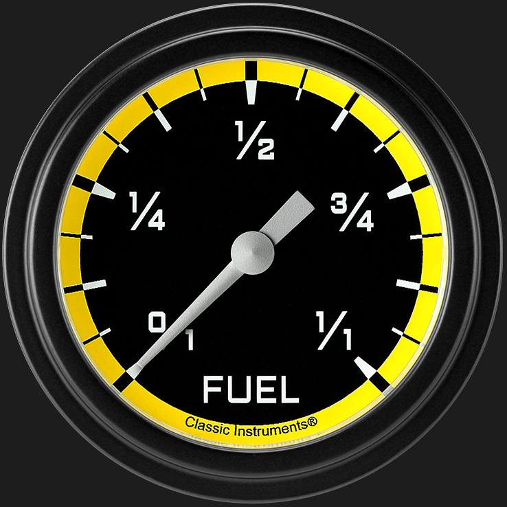 Picture of Autocross Yellow 2 5/8" Fuel Gauge