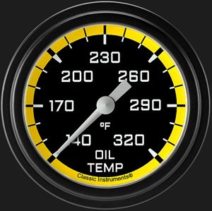Picture of Autocross Yellow 2 5/8" Oil Temperature Gauge
