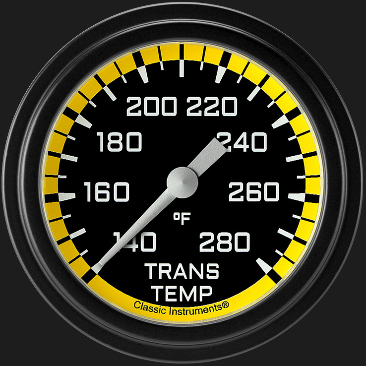 Picture of Autocross Yellow 2 5/8" Transmission Temperature Gauge