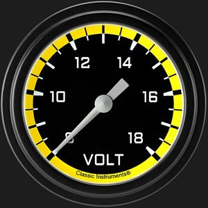 Picture of Autocross Yellow 2 5/8" Voltage Gauge