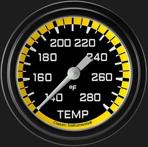 Picture of Autocross Yellow 2 5/8" Water Temperature Gauge
