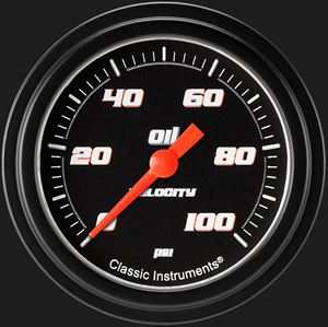 Picture of Velocity Black 2 5/8" Oil Pressure Gauge