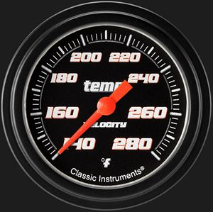 Picture of Velocity Black 2 5/8" Water Temperature Gauge
