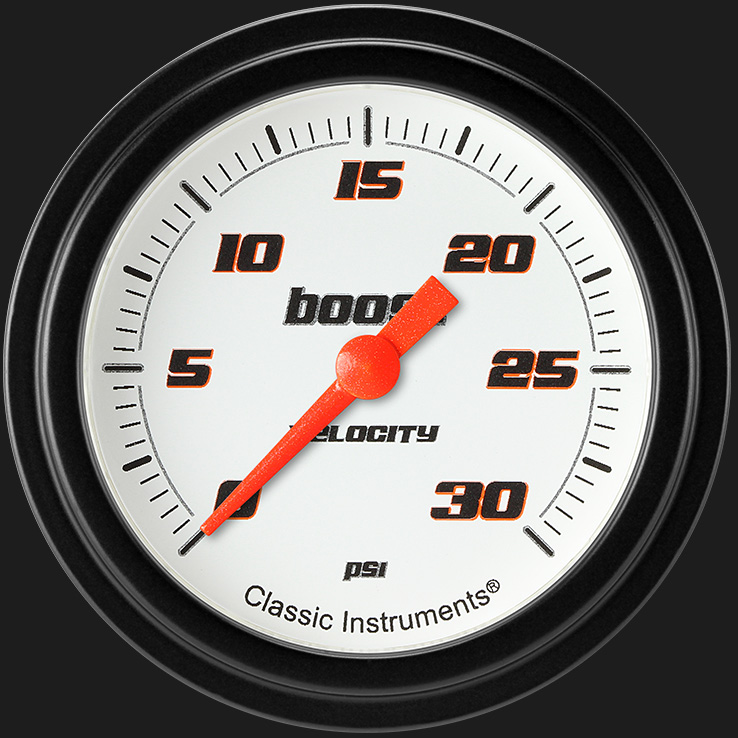 Picture of Velocity White 2 5/8" Boost Gauge, 30 psi