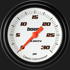 Picture of Velocity White 2 5/8" Boost Gauge, 30 psi