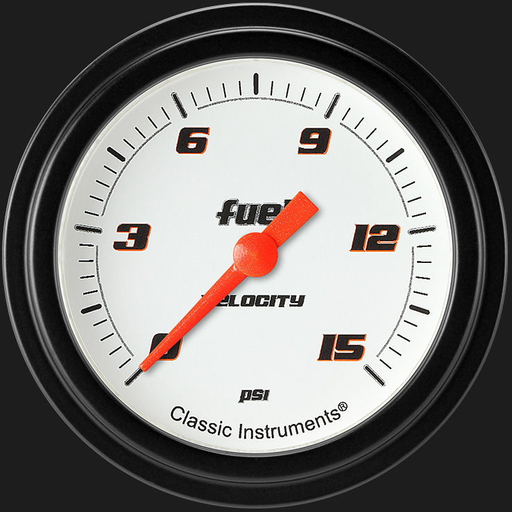 Picture of Velocity White 2 5/8" Fuel Pressure Gauge, 15 psi