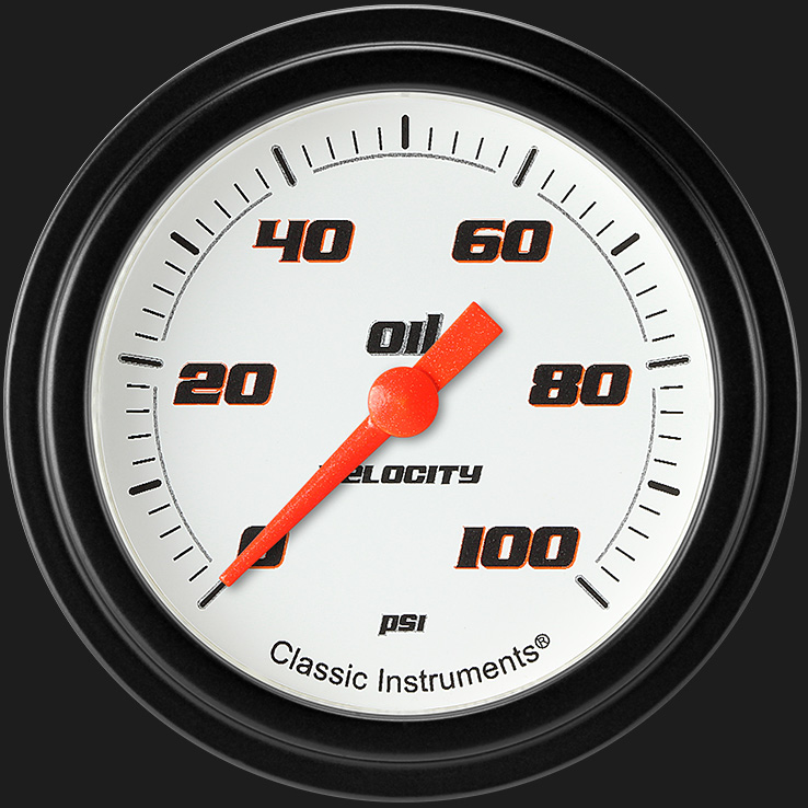 Picture of Velocity White 2 5/8" Oil Pressure Gauge