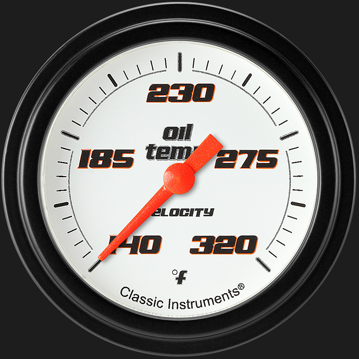 Picture of Velocity White 2 5/8" Oil Temperature Gauge
