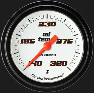 Picture of Velocity White 2 5/8" Oil Temperature Gauge