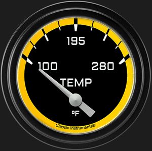 Picture of Autocross Yellow 2 5/8" Water Temperature Gauge