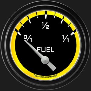 Picture of Autocross Yellow 2 5/8" Fuel Gauge, 0-90 ohm