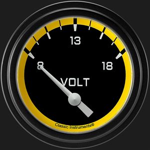 Picture of Autocross Yellow 2 5/8" Volt Gauge
