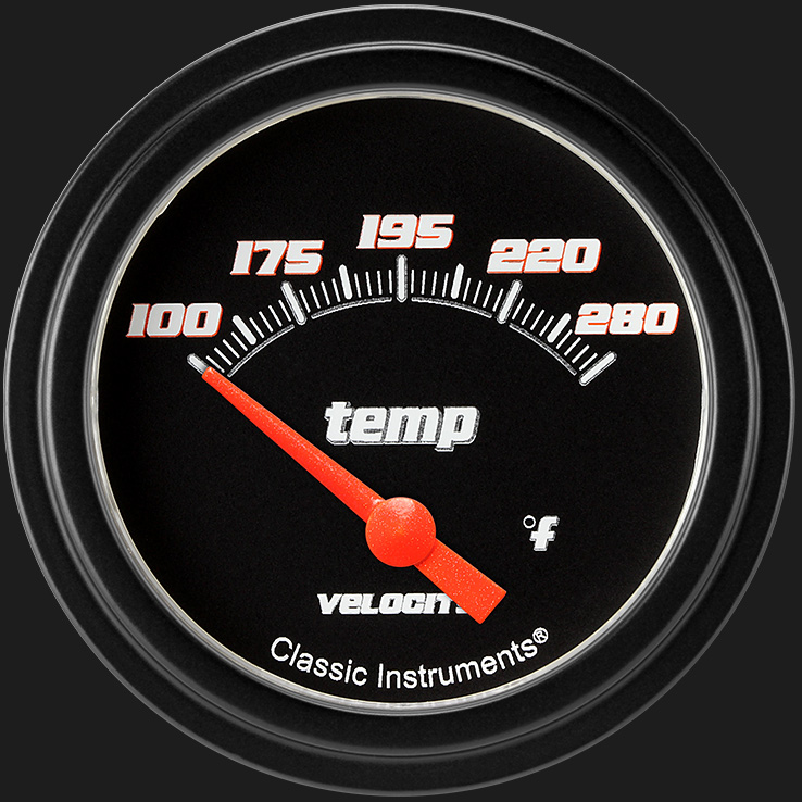 Picture of Velocity Black 2 5/8" Water Temperature Gauge