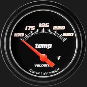 Picture of Velocity Black 2 5/8" Water Temperature Gauge