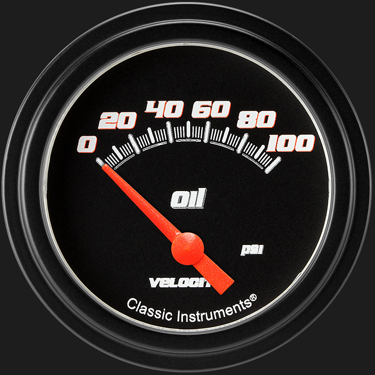 Picture of Velocity Black 2 5/8" Oil Pressure Gauge