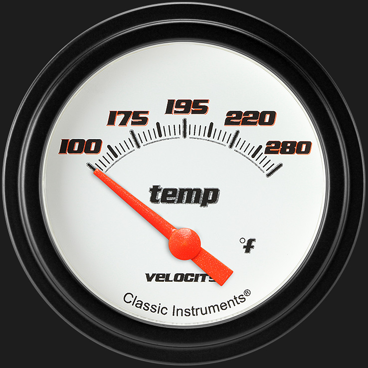 Picture of Velocity White 2 5/8" Water Temperature Gauge