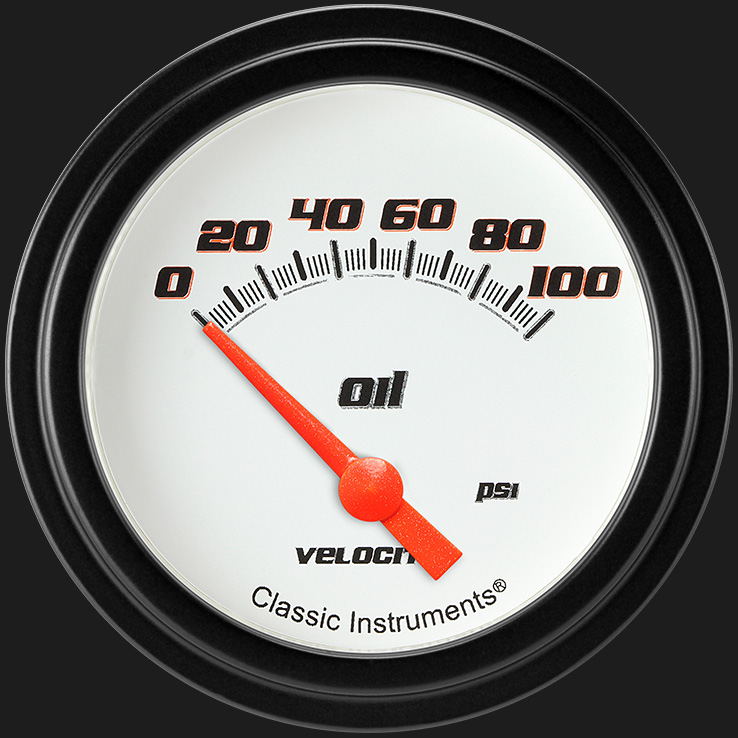 Picture of Velocity White 2 5/8" Oil Pressure Gauge
