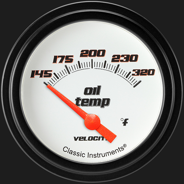 Picture of Velocity White 2 5/8" Oil Temperature Gauge