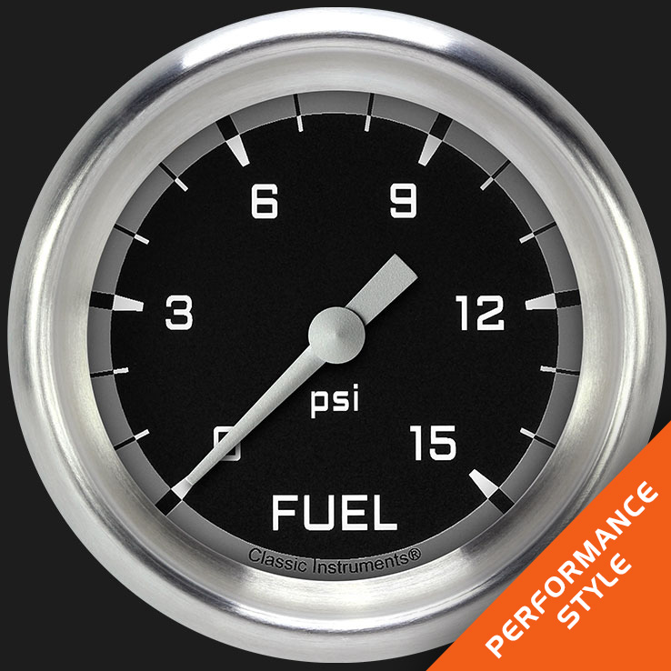 Picture of Autocross Gray 2 5/8" Fuel Pressure Gauge, 15 psi