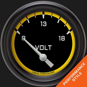 Picture of Autocross Yellow 2 5/8" Volt Gauge