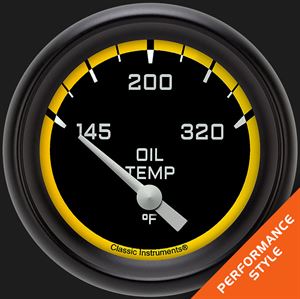 Picture of Autocross Yellow 2 5/8" Oil Temperature Gauge