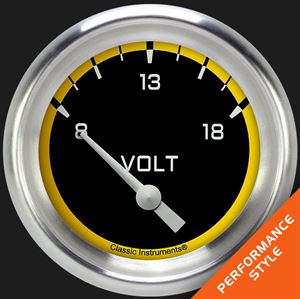 Picture of Autocross Yellow 2 5/8" Volt Gauge