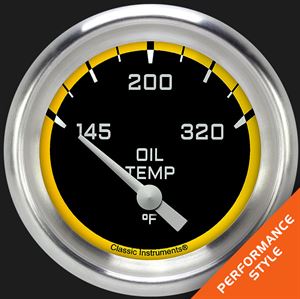 Picture of Autocross Yellow 2 5/8" Oil Temperature Gauge
