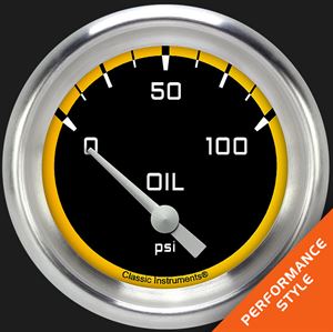 Picture of Autocross Yellow 2 5/8" Oil Pressure Gauge