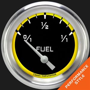 Picture of Autocross Yellow 2 5/8" Fuel Gauge, 240-33 ohm