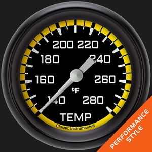 Picture of Autocross Yellow 2 5/8" Water Temperature Gauge