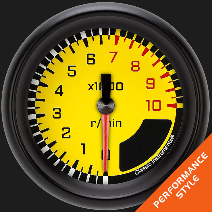 Picture of AutoCross Yellow 2 5/8" Tachometer