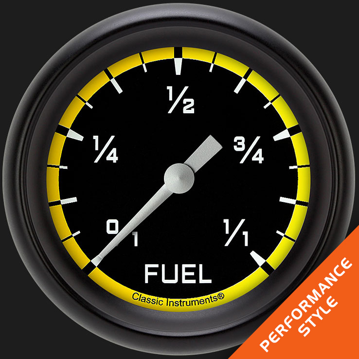 Picture of Autocross Yellow 2 5/8" Fuel Gauge