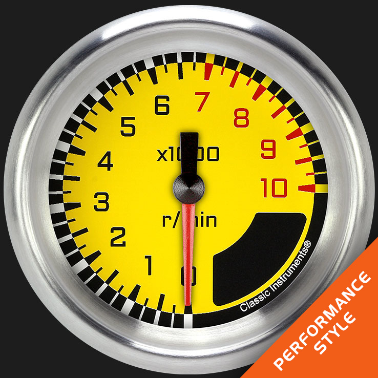 Picture of AutoCross Yellow 2 5/8" Tachometer