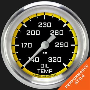 Picture of Autocross Yellow 2 5/8" Oil Temperature Gauge