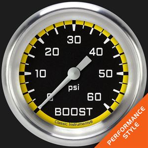 Picture of Autocross Yellow 2 5/8" Boost Gauge, 60 psi
