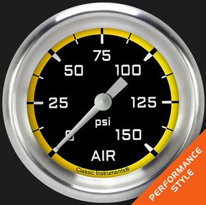 Picture of Autocross Yellow 2 5/8" Air Pressure Gauge
