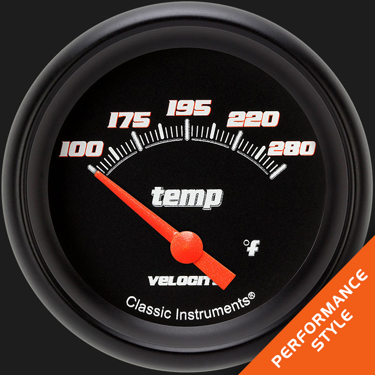 Picture of Velocity Black 2 5/8" Water Temperature Gauge