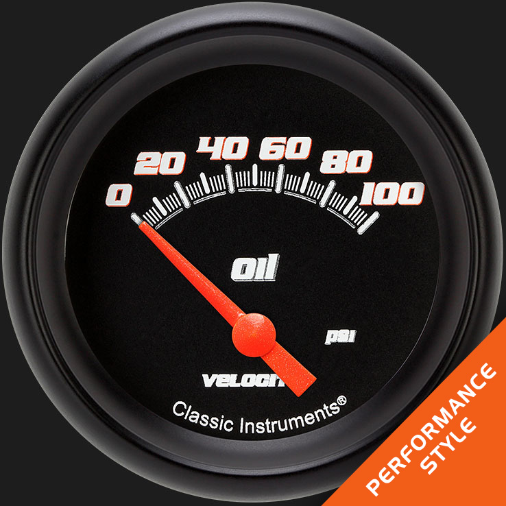 Picture of Velocity Black 2 5/8" Oil Pressure Gauge
