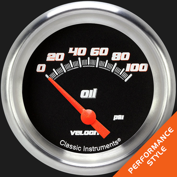Picture of Velocity Black 2 5/8" Oil Pressure Gauge