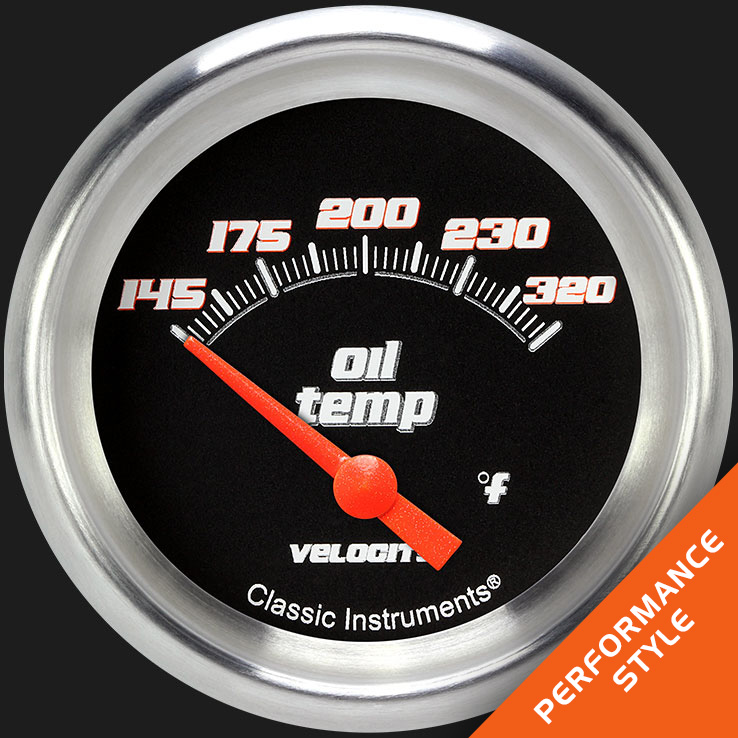 Picture of Velocity Black 2 5/8" Oil Temperature Gauge