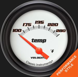 Picture of Velocity White 2 5/8" Water Temperature Gauge