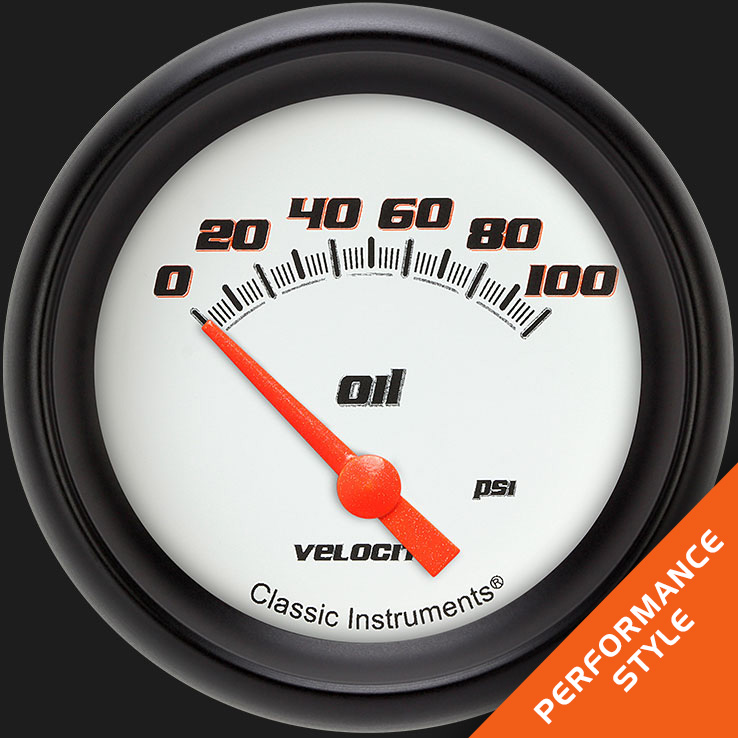 Picture of Velocity White 2 5/8" Oil Pressure Gauge