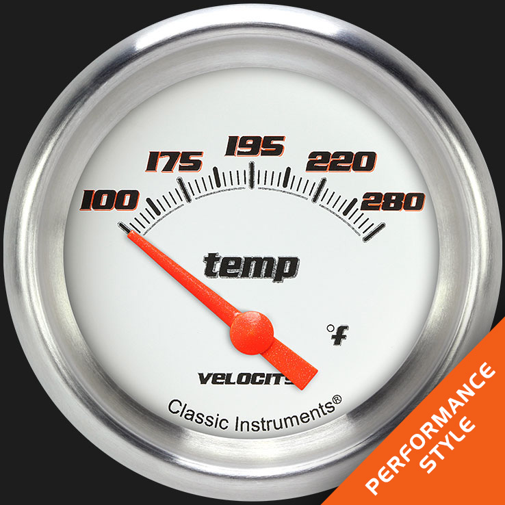 Picture of Velocity White 2 5/8" Water Temperature Gauge